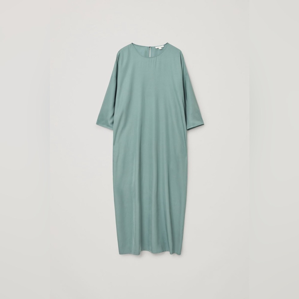 COS Teal Maxi Dress Side Pockets